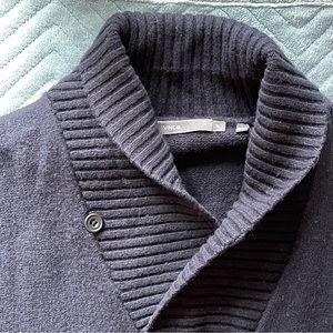 Vince Shawl Collar Pullover Sweater W/Center Pocket. Dark Blue. Size Xl.